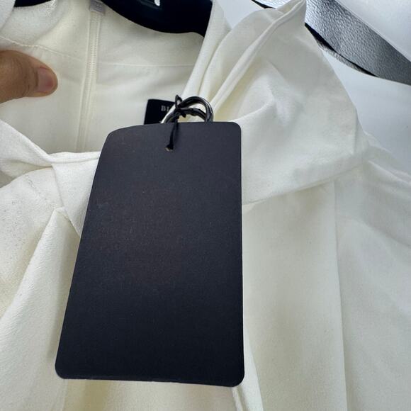 BLACK HALO Ara Tie Neck Puff Sleeves Jumpsuit White Size 10 NWT - Picture 7 of 12